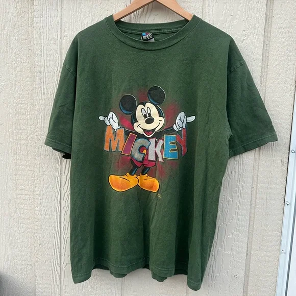 Vintage 80-90’s Disney Unlimited Mickey Mouse  Big letters Printed Men’s Shirt - Picture 2 of 8